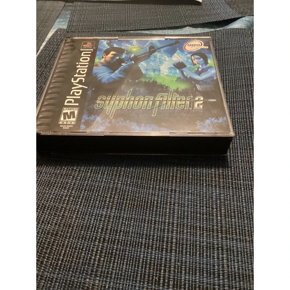 Syphon Filter 2 Sony PlayStation 1 PS1 2-Disc Set 989 Studios SCUS-94451 2000 M